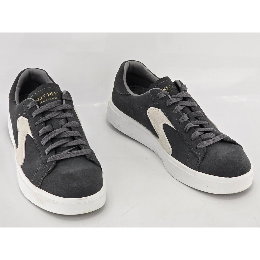 Skechers Court & Classics Mens 7.5 Charcoal Suede Leather Sneakers 232866 - EXC